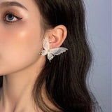 Sterling Silver Needle Hollow Mesh Butterfly Studs – Gifts for Couples — 1