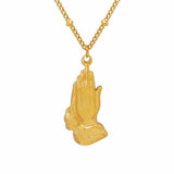 Hip Hop Double Hands Pendant Necklace Titanium – Jewelry Gift Ideas — 2