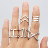 Fashion Personality Cross V Shape Geometric 5 Piece – Stylish Gifts — 6