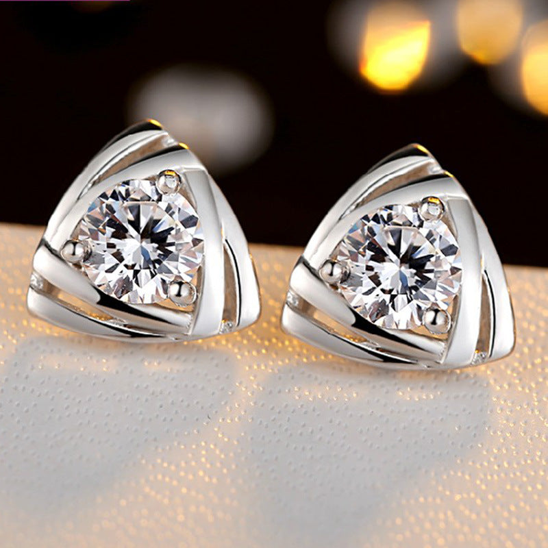 Women's Triangle Silver Plated Earring Jewelry – Jewelry Gift Ideas — 1