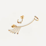 Chain Tassel Earrings Stud Ear Clips All In One – Unique Gift Ideas — 3