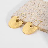 Stainless Steel Rib Scallop Earrings – Birthday Gifts — 9