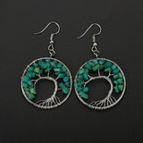 Hand Wrapped Curved Natural Gravel Colorful Earrings – Stylish Gifts — 6