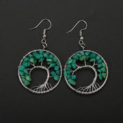 Hand Wrapped Curved Natural Gravel Colorful Earrings – Stylish Gifts — 6