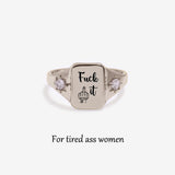 European And American Style English Square Ring – Stylish Gifts — 7