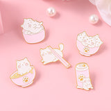 Kitty Brooch Bowl Cat Badge Golden M Badge Clothing – Stylish Gifts — 14