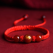 Zodiac Red Rope Bracelet Natural Red Agate – Jewelry Gift Ideas — 15