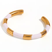 Women's Stainless Steel Open Solid Segmented Drip – Jewelry Gift Ideas — 7