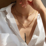 18k Gold Stainless Steel Paper Clip Clavicle – Jewelry Gift Ideas — 4