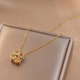 Open And Close Four-leaf Flower Dual-wear – Jewelry Gift Ideas — 14