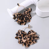 Exaggerated Fabric Leopard Print Earrings Circle – Gifts for Her — 2