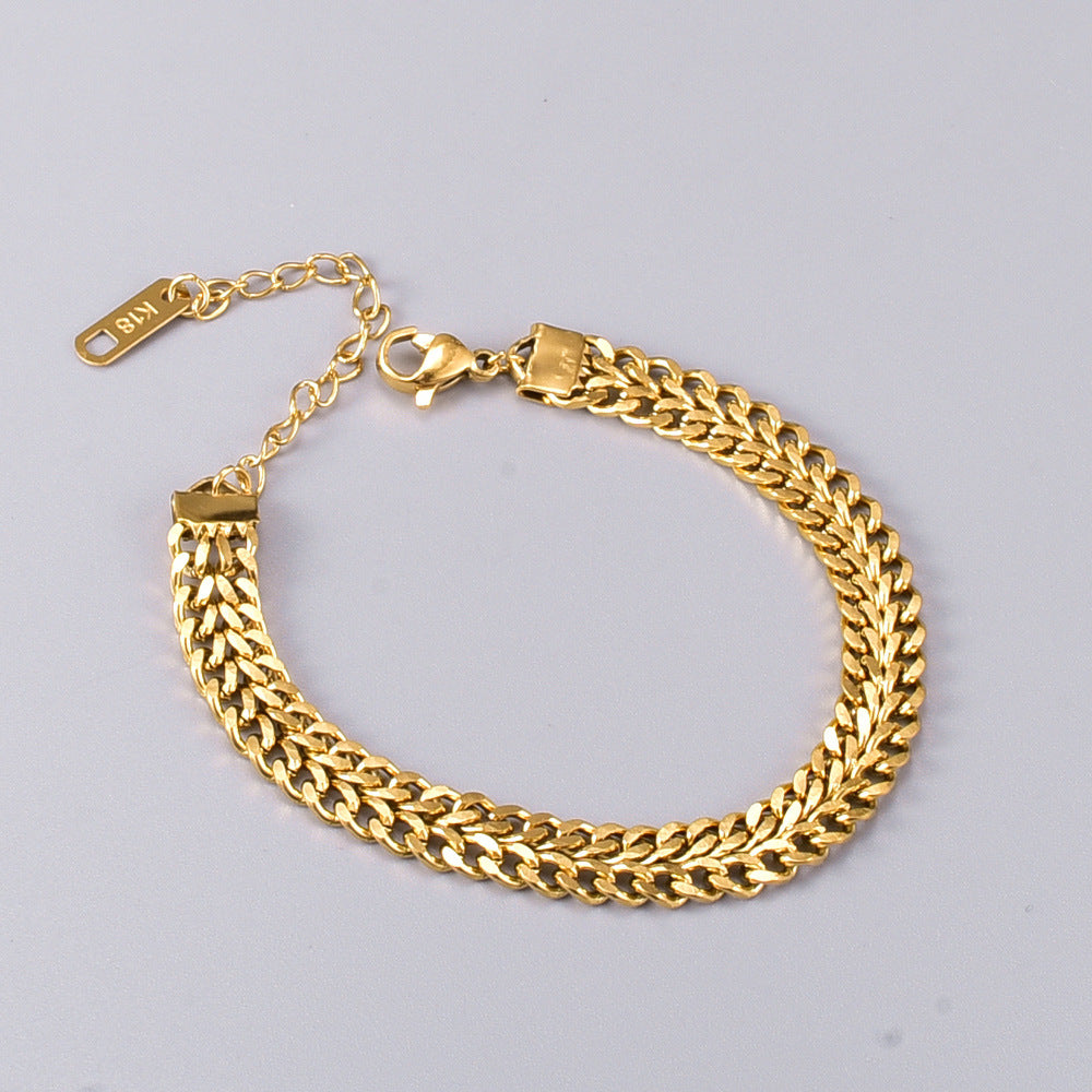 Retro Shuangpin 18K Bracelet Women's Short Design – Jewelry Gift Ideas — 1
