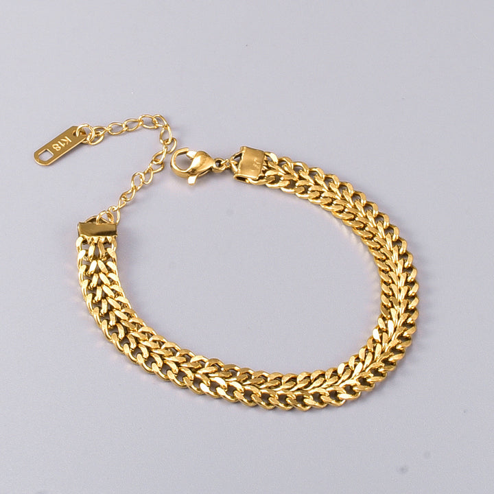 Retro Shuangpin 18K Bracelet Women's Short Design – Jewelry Gift Ideas — 1