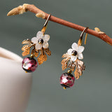 Gu Shu Qian Teng Plated 14K Gold Earrings Ginkgo Bells – Stylish Gifts — 1
