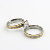 Women's Zircon Inlaid Titanium Steel Couple Ring – Gifts for Her — 3