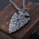 Viking Compass Rune Hammer Metal Necklace Vintage – Jewelry Gift Ideas — 2
