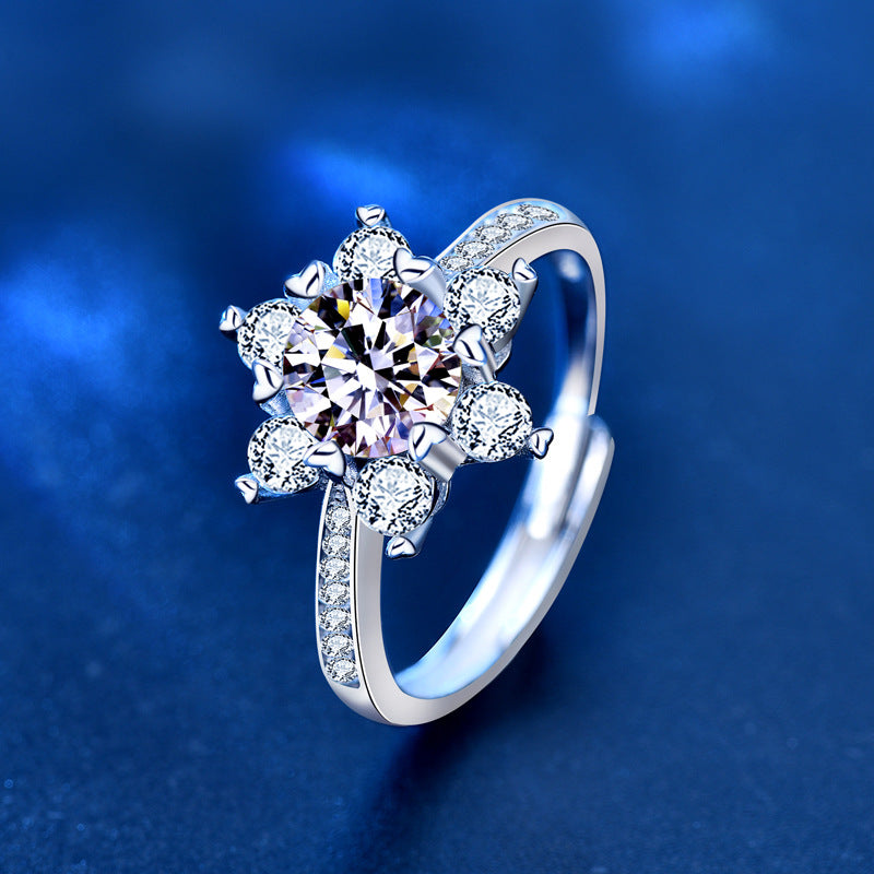 Women's Niche Snowflake Moissanite 925 Sterling Silver – Gifts for Her — 1