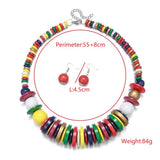 Wood Sequin Geometry Ornament Necklace – Jewelry Gift Ideas — 7