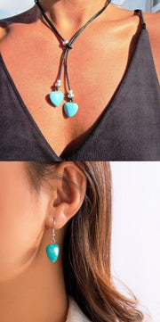 Turquoise Double Layer Flanelle Rope Necklace – Jewelry Gift Ideas — 2