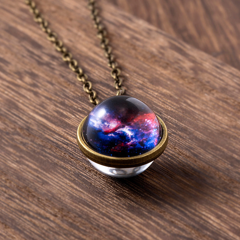 Cosmic Galaxy Nebula Double-sided Spherical Time – Jewelry Gift Ideas — 1