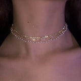 Pearl Chain Necklace Collarbone Chain Choker – Jewelry Gift Ideas — 1