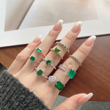 High Carbon Diamond Sapphire Green Ring – Small Gift Ideas — 16
