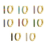 Simple Inlaid Zircon Round Multicolor Stud Earrings – Gift Ideas — 2