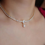 Sparkling Small Pearl Diamond Necklace – Jewelry Gift Ideas — 3