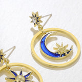 Diamond-encrusted Drip Oil Alloy Pendant Earrings – Stylish Gifts — 2