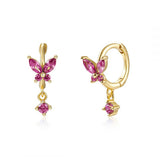 S925 Silver Needle Set Zircon Butterfly Earrings – Surprise Gifts — 6