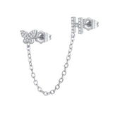 Women's Zircon Butterfly Alphabet One Piece Stud – Gifts for Her — 9