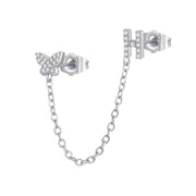 Women's Zircon Butterfly Alphabet One Piece Stud – Gifts for Her — 9