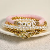 Retro Ethnic Style Gold Bracelet Letter Polymer Clay – Stylish Gifts — 11
