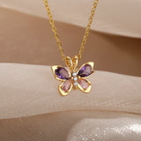 Purple Zircon Butterfly Necklace Micro Palette – Jewelry Gift Ideas — 4