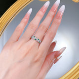 Oval Cluster Ring Synthetic Green Spinel Diamond – Useful Gifts — 5