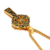 62MM Titanium Steel Celtic Cross Pendant Necklace – Jewelry Gift Ideas — 5