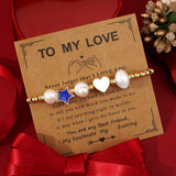 Copper Oil Drop Peach Heart Couple Bracelet – Gifts for Couples — 6