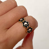 Women's Alloy Drip Oil Color Flower Bagua Ring – Gifts for Her — 5