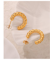 C-shaped Titanium Steel 18k Gold Plated Earrings – Thoughtful Gifts — 5