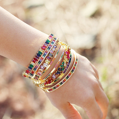 14K Gold Color Zircon Rainbow Bracelet Zircon – Jewelry Gift Ideas — 1