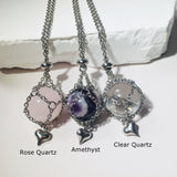 Natural Amethyst White Crystal Ball Pendant Love – Jewelry Gift Ideas — 20
