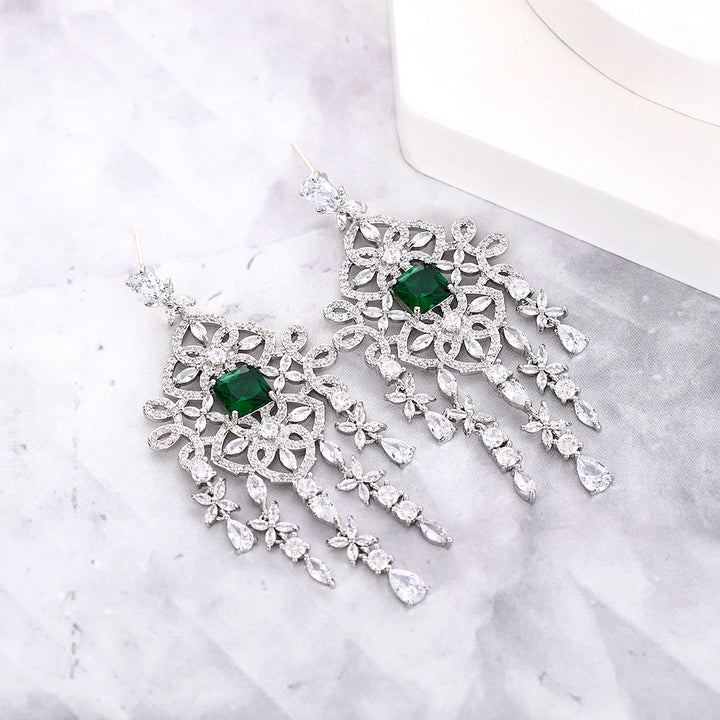 Heavy Duty Gemstone White Zircon Earrings – Unique Gift Ideas — 1