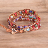 Beaded Braided Leather Multilayer Bracelet Heart – Jewelry Gift Ideas — 3