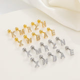 Inlaid Zircon 26 English Letters Ear Bone Stud – Meaningful Gifts — 20