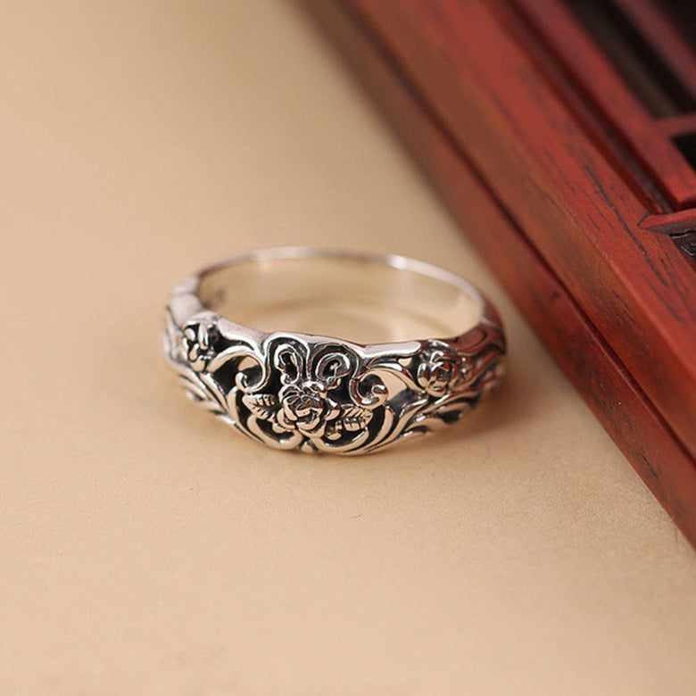 Vintage Thai Silver Black Rose Ring – Gift Ideas — 1