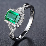 Square Princess Ring Inlaid With Emerald – Gift Ideas — 2