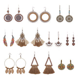 Style Tassel Earrings Female Leaf Circle Metal Leather – Stylish Gifts — 8
