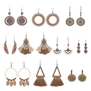 Style Tassel Earrings Female Leaf Circle Metal Leather – Stylish Gifts — 8
