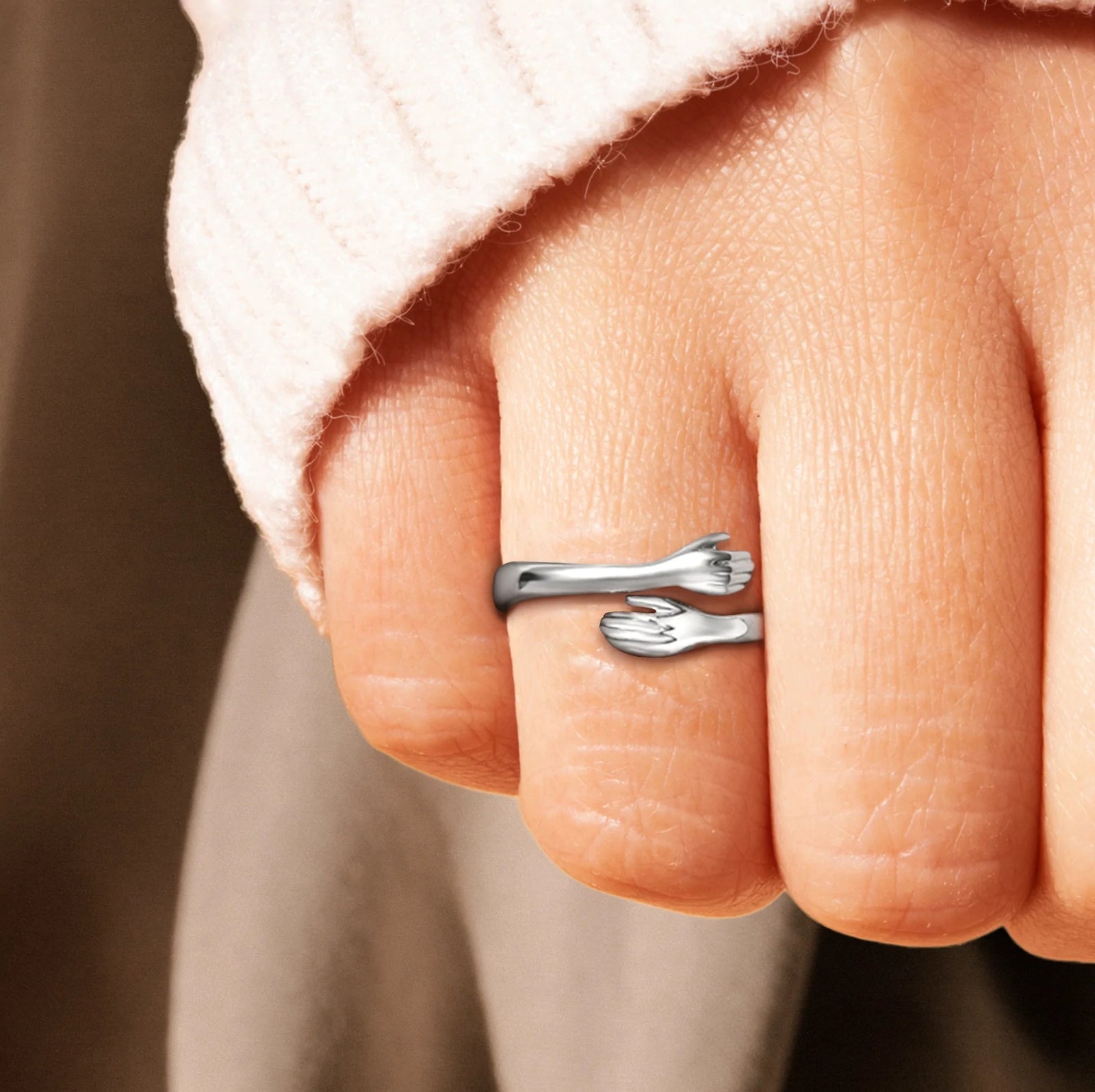 S925 Sterling Silver Hug Ring For Women Simple Fashion – Stylish Gifts — 1