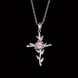 Cross Rose Pendant Birthstone Necklace Citrine – Jewelry Gift Ideas — 6